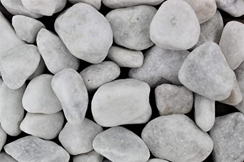 Gartenwelt Riegelsberger Marmorkies Carrara Kies Marmor rein weiß schneeweisser Zierkies Gartenkies Teichkies Deko Wegkies Wegsteine Gartenweg 25 kg Sack, Körnung 25-40 mm