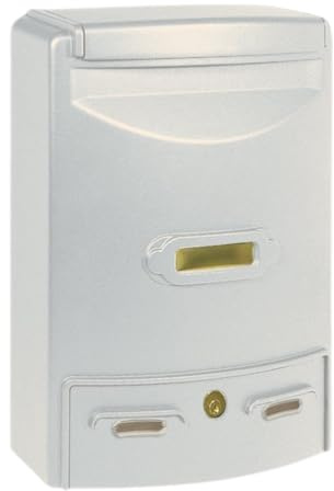 ALUBOX EUROPA MAXI Cassetta Postale Da Esterno 39X29X10 Cm Cassetta Posta In Alluminio Pressofuso Cassetta Lettere Completa Di Portanome Impermeabile Formato Rivista (BIANCO)