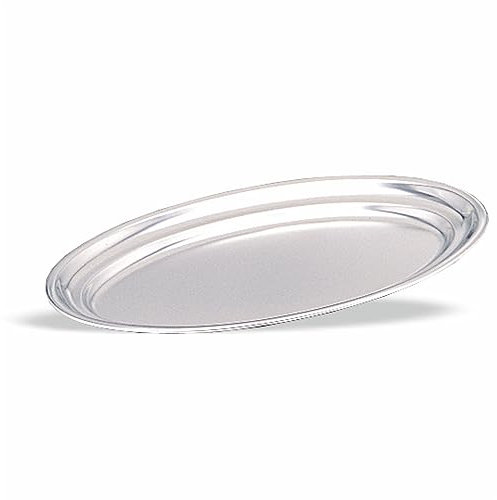 Plateau de Service Ovale en Inox à Bords Ronds 25 à 50 cm - Pujadas