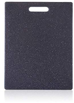 Planche à découper en plastique, aspect marbre unique, matériau TPR, lavable au lave-vaisselle, pour couper de la viande, des légumes, des fruits, 35,56 x 27,43 cm, noir