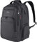 KROSER 17.3 Mochila de Viaje para Portátil Mochila Grande para Computadora Hidrófugo Mochila Escolar con Interfaz de Auriculares Bolsillos RFID para Trabajo/Negocio/Universidad/Hombres/Mujeres-Negro
