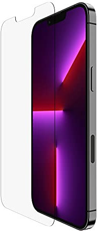 Belkin TemperedGlass iPhone 14 Plus, 13 Pro Max Displayschutz, antimikrobielle, einfache blasenfreie Aufbringung mit enthaltener Positionierungsschale, in Tests nachgewiesener Härtegrad von 9H