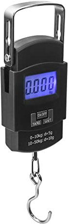 QWORK® Tragbare Gepäckwaage 50 Kg, Digitale Gepäckwaage, Kofferwaage, Perfekt Zum Messen Von Fisch, Gepäck, Batterien Nicht Im Lieferumfang Enthalten