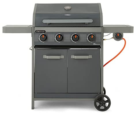 Tower Stealth Plus Four Burner Gas BBQ with Side Burner, Black, T978524