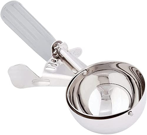 4 Oz Portion Scoop Ice Cream Disher with Trigger Release, Stainless Steel Cookie Scoops for Portion Control, Scoop Cookie Dough, Cupcake Batter; Half Cup Scoops for Baking