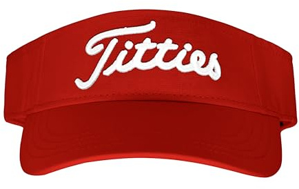 Bamveio Tittiess Golf Visors Hats for Men Women,Funny Titties Golf Gifts for Adults Humor, 3.red-1, One size