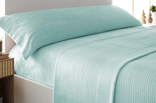 Victorio & Lucchino Juego de Sábanas Coralina Canale, térmica para Invierno - Modelo Adriana (Cama 150 cm, Aqua)