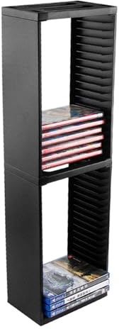 iFCOW Tour de rangement verticale pour 36 disques de jeu - Tour de rangement pour accessoires de jeu PS4