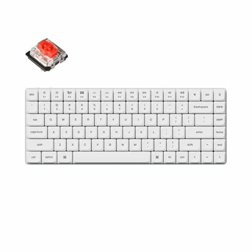 Keychron K3 Pro QMK/VIA Kabellose Mechanische Tastatur Weiß, Layout 75% ANSI/US, Bluetooth/USB-C, RGB LED, Gateron Low-Profile Red Hot-Swappable, PBT Tastenkappen Für Windows Mac