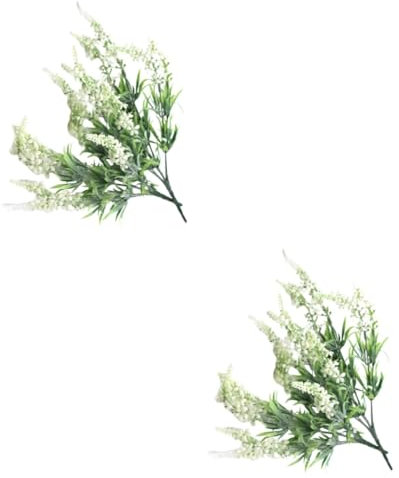 Cabilock 4stücke Teiliges Künstliche Lavendelblüten Dekoration Realistische Plastikpflanze Für Fotografie Requisiten Und Bastelideen Für Wohn Und Büroschmuck Weiß