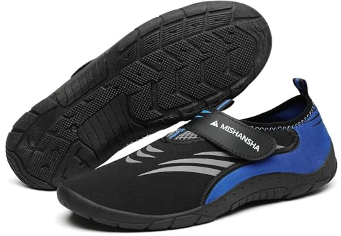 Mishansha Badeschuhe Herren Damen Wasserschuhe Schnell Trocknend Schwimmschuhe Leicht Neopren Aquaschuhe Bequem Tauchschuhe Outdoor Meeresschuh für Kajakfahren Kobaltblau EU Gr.43