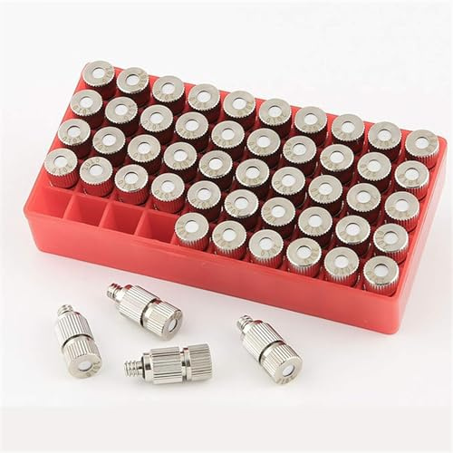 Kit de 50 buses de brumisation en acier inoxydable haute pression for système de refroidissement, buses de brumisation filetées 3/16, tête de pulvérisation anti-goutte, pulvérisateur de brumisation f
