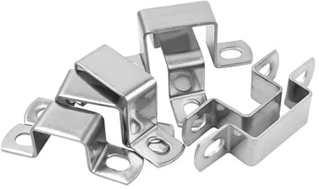 Colliers de serrage MU Colliers de serrage rectangulaires carrés en acier inoxydable 304 (Color : Silver, Size : 25x25MM)