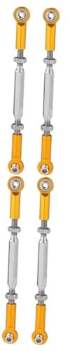 BESTonZON 12pcs Adjustable Rc Pull Rods for Steering Linkage Pull Rods Yellow for Racing and Buggies