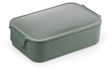 Biddoo Box Brotdose Kinder – Made in Germany – ultraleichte Bento Box mit Besteck & herausnehmbaren Fächern – BPA-frei, stylisch & praktisch – Vesperdose für Schule & Kindergarten – Farbe Grün