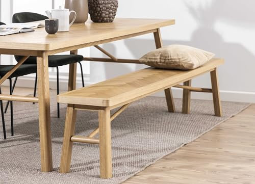 möbelando Sitzbank >Galway< in Eiche, Massivholz - 200x45x36cm (BxHxT)
