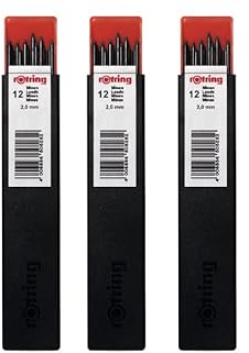 rOtring RG 300 Minen für Schwerkraftbleistift, 2,0 mm, 12 Stück x 3 Stück