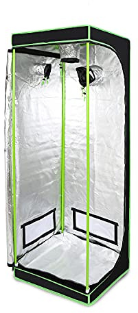 Yugodex Grow Zelt 80 * 80 * 180cm Anbauzelte mit transparenten Sichtfenstern aus PVC Lichtdicht und Wasserdicht Grow Tent für Homegrowing Pflanzenzucht Schwarz-Grün Indoor Zuchtzelte