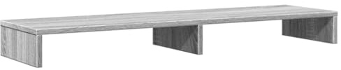 vidaXL Skärmställ grå sonoma 100x27x10 cm konstruerat trä, ställ för mosnitor, datorställ, monitorstativ, ställ för monitorer, monitorställ