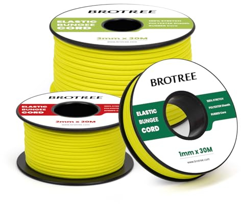Brotree Cuerda Elástica 2mm x 20m Hilo Elástico Redonda Goma Elastica | Negro, Goma Pulseras, Poliester&Goma, Para Manualidades, Pulseras, Costura, Abalorios y Tienda