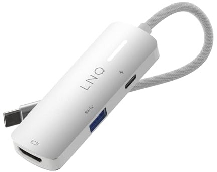 Adaptateur HDMI 4K LINQ Connects avec PD et USB-A - Compatible avec Ordinateurs Portables et Smartphones