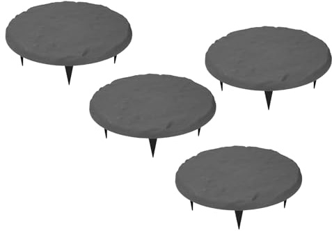 Dekorationsharz -Trittsteine ​​im Freien mit Gemahlenen Einsätzen für Gartenweg, Einzigartiges Design, Polypropylenmaterial - Set von 4 Runden Stufensteinen für Walkway, Rasen