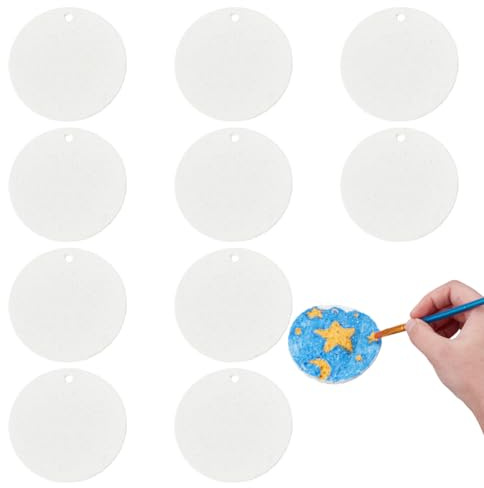 BENECREAT 30Pcs Foam Texture Painting Paper, 80mm Round Magic Painting Paper Foam Texture Blank for 3D Acrylics Painting DIY Art and Craft Supplies