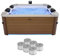 sweeek - Spa Rigide 6 Places hydromassages. 4 Coussins + 6 filtres. Oslo Amber. Beige. L 160 x P 160 x H 65 cm