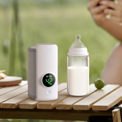 DystopiaWorld Electric Portable for Bottle Warmer, Food-grade ABS Baby Bottle Warmer, With 6000MAh Battery, For Breast Milk, Warm Food
