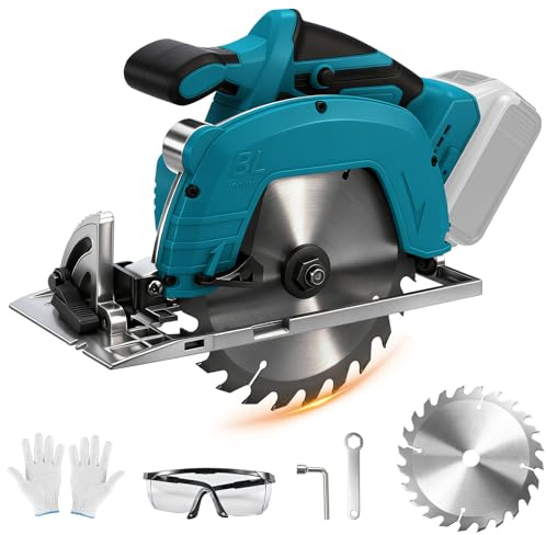 Roadtime 7 tums sladdlös cirkelsåg för Makita 18 V batteri (utan batterier), professionell minicirkelsåg med 1 st 180 x 60 träsågblad, perfekt för trä, mjuk metall, plast, kakel