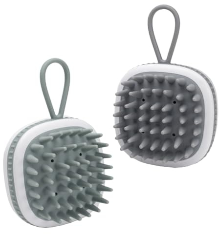 Abaodam Cepillo Masajeador de Silicona y Eliminación de Caspa 2 Piezas Diseño Antideslizante para Cuero Cabelludo para Ducha en Bebés y Niños