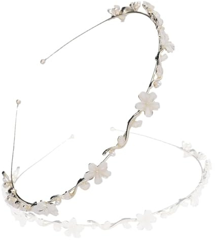 Luxorium 1 Stück Haarschmuck Kommunion Mädchen Haarreif Blumen Kopfschmuck für Braut Hochzeit Silber