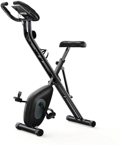 Sweetcrispy Heimtrainer Fahrrad Klappbar, Schwarz