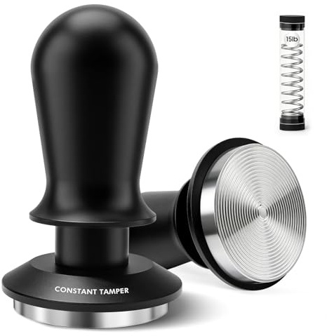 PHILORN 51mm Coffee Tamper, Espresso Spring Loaded Tamper with Ripple Base