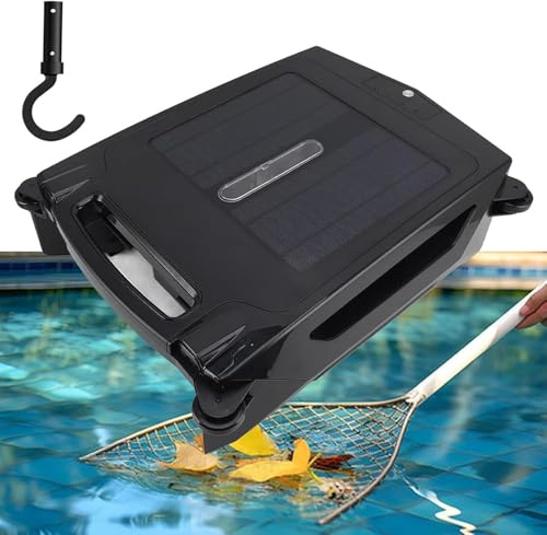 Robot Pulitore Piscina Senza Cavo Solare - Skimmer di Superficie Automatico con Evitamento Ostacoli, Doppia Ricarica (Solare/Adattatore), Batteria 2500mAh, Copertura 860 P², Cestello 3,4L