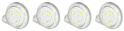 Cryfokt Paquet de 4 Ampoules MR11 12LED Haute luminosité et économe en énergie pour Projecteurs et Plafonniers (Blanc froid 6000K-6500K)