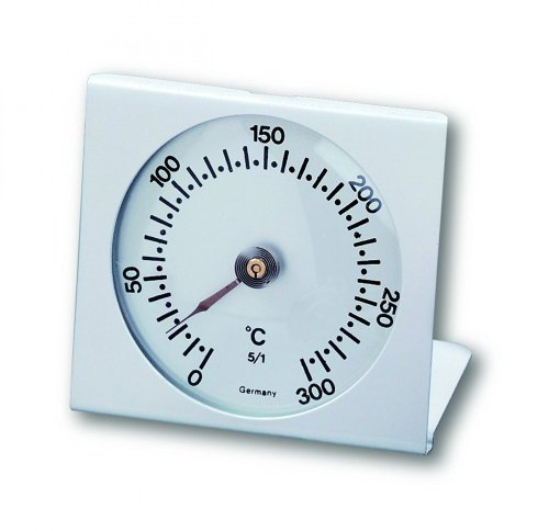 TFA Dostmann Termómetro de horno analógico, 14.1004.55, aluminio, resistente al calor, medición de temperatura en el horno, plateado