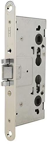 Tesa Assa Abloy CF5ENGTR9ZCE Cerradura cortafuegos CF50 con Nueca pasante, No Antipánico, Frente Zincado