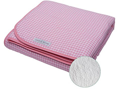 Little Dutch 1510 Kinderbett-Decke rosa klein kariert Pure & Soft 110 x 140 cm