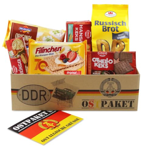 Ostpaket Knusperpaket mit 6 typischen Produkten der DDR Geschenkset Ostprodukte DDR - Geschenkidee Kekspaket