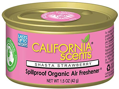California Scents Spillproof Can Air Freshener Eco-Friendly Odor Neutralizer for Home, Car, & Much More, Shasta Strawberry, 1.5 oz, 12 Pack