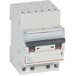 407915 Disjoncteur tétrapolaire 20A - 4P Courbe C - 6/10kA - Automatique et vis - Legrand DX3