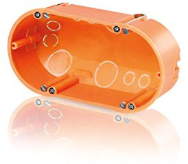 f-tronic Hohlwand-Gerätedose, Doppelte Ausführung, 47 mm Tief, Inhalt: 10, Orange, E118