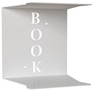 6 MENSOLE INVISIBILI PORTA LIBRI IN PILA COLORE BIANCO ALTA 100 CENTIMETRI (NERO) (BIANCO)