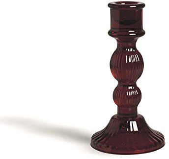 Excelsa - Candelabro de Cristal, Color Rojo, 8 x 8 x 15 cm