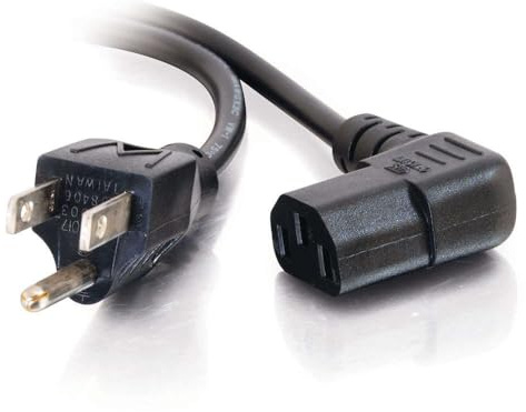 C2G 6FT Premium 90 Degree Replacement AC Power Cord - Durable Power Cable for TV, Computer, Monitor, Appliance & More (24240)