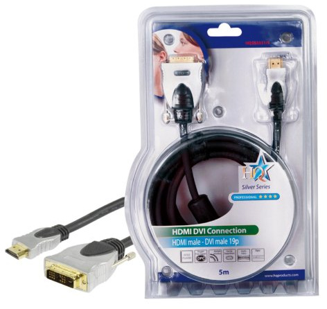 HQ 5m HDMI-DVI Connection Cable