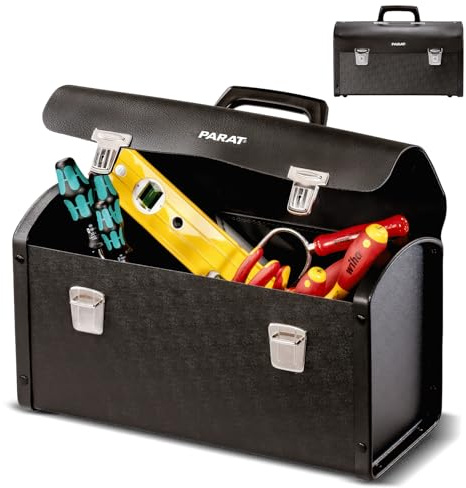 PARAT NEW CLASSIC Individual M leere Werkzeugtasche 15 L | Robuste Ledertasche mit ABS-Seiten & Steckschlössern | Kompakte Profi-Werkzeugtasche mit Tragegriff | Sicher & funktional im Einsatz