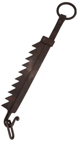 Ulfberth Handgeschmiedeter Verstellbarer Kesselhaken Hale, 70-90 cm | Feuersäge, Haleisen, für Dreibein, Feuerstelle, Authentisch, Handgefertigt, Replik, Wikinger, Mittelalter, Reenactment, LARP