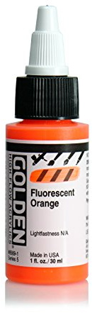 Golden High Flow Acrylic 30ml (1oz) Bottles Fluorescent Orange
